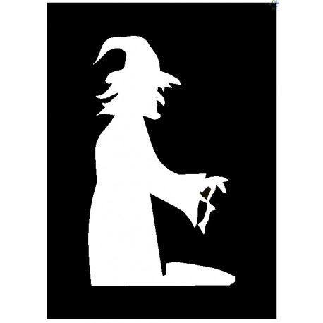 Brushing Witch And Cauldron