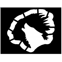 Clipping Native Indian And Wolf